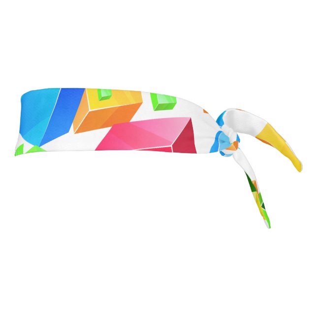 Colorful Cubes 1 Tie Headband (Rotate 90)