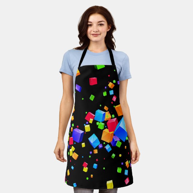Colorful Cubes 2 Apron (Worn)