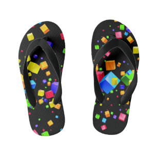 Colorful Cubes 2 Kid's Flip Flops