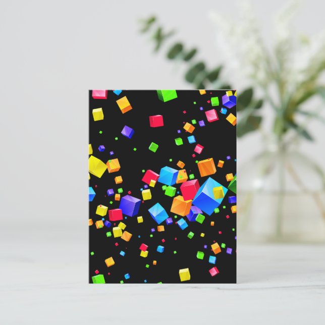 Colorful Cubes 2 Postcard (Standing Front)