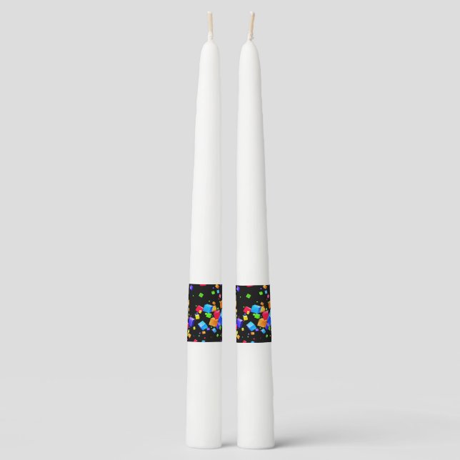 Colorful Cubes 2 Taper Candle (Front)