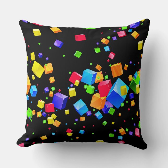 Colorful Cubes 2 Throw Pillow (Front)