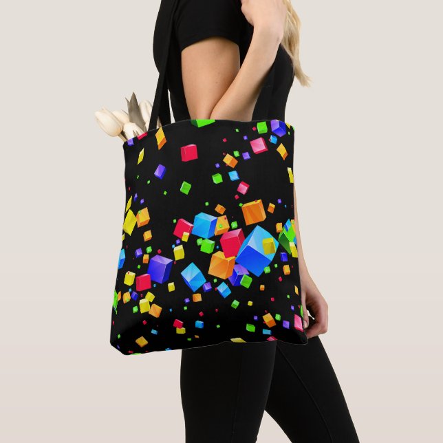 Colorful Cubes 2 Tote Bag (Close Up)