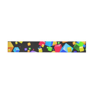 Colorful Cubes 2 Wrap Around Label