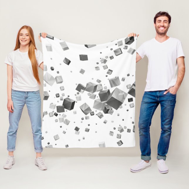 Colorful Cubes 3 Fleece Blanket (In Situ)