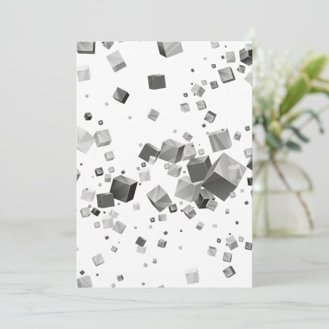 Colorful Cubes 3 Thank You Card (Standing Front)