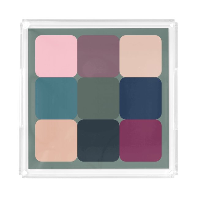 Colorful Cubes Acrylic Tray (Front)