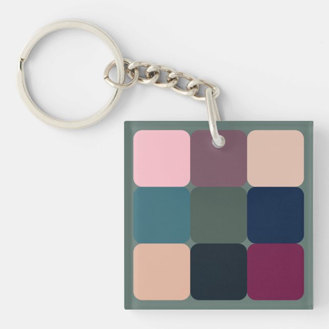 Colorful Cubes Keychain (Front)