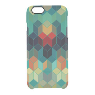 Colorful Cubes Modern Pattern Clear iPhone 6/6S Case