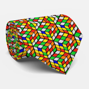 Colorful Cubes Pattern Neck Tie