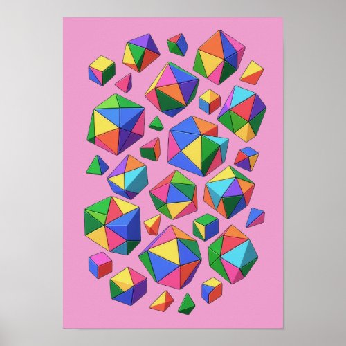 Colorful Cubes Poster