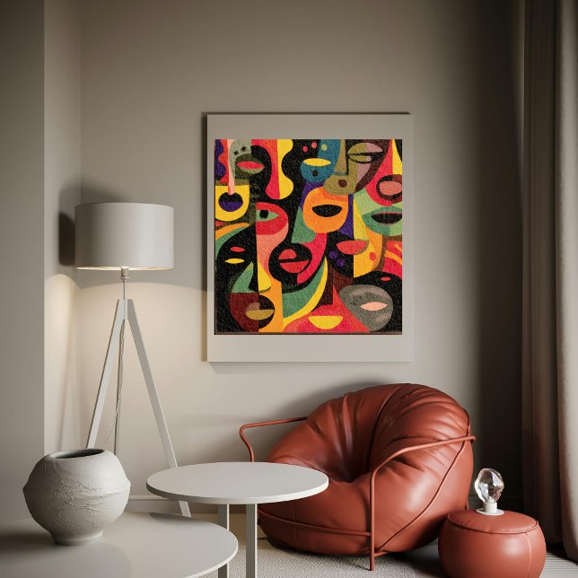 Colorful Cubism Abstract Faces Poster (Creator Uploaded)
