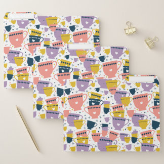 Colorful Cup Pattern File Folder