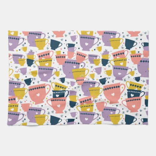 Colorful Cup Pattern Kitchen Towel