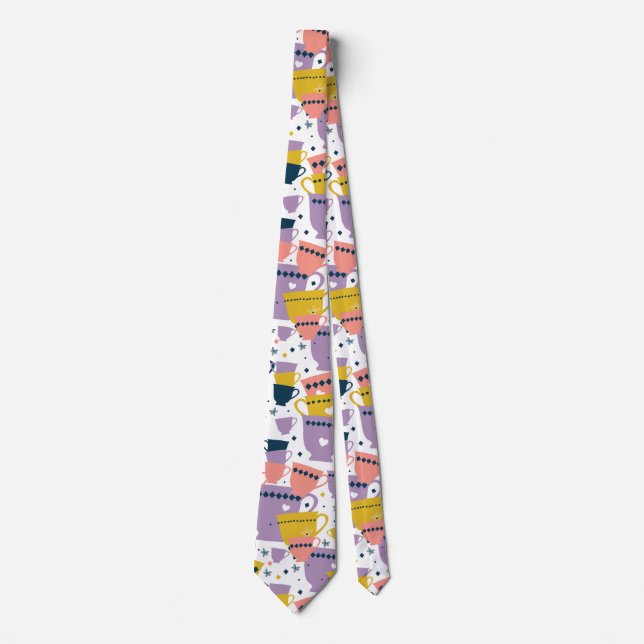 Colorful Cup Pattern Neck Tie (Front)