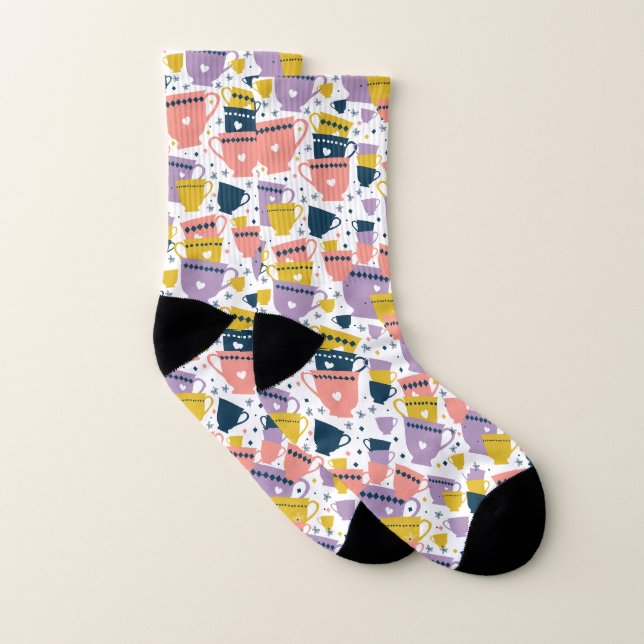 Colorful Cup Pattern Socks (Pair)