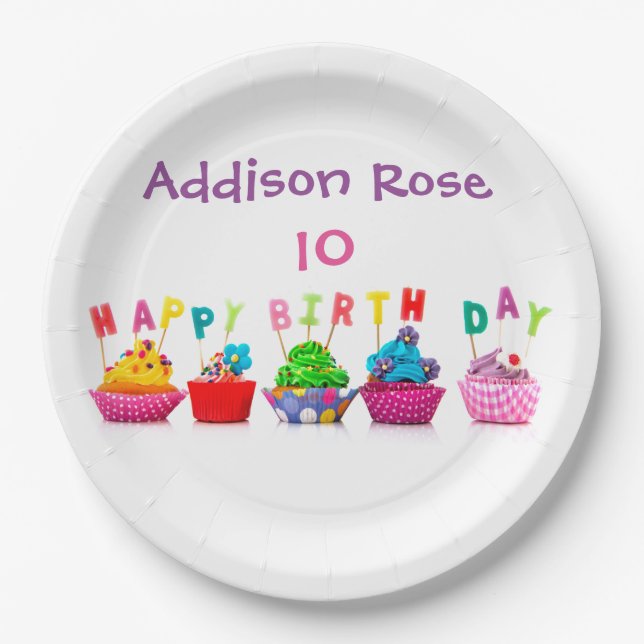 Colorful Cupcake - 9" Plate (Front)