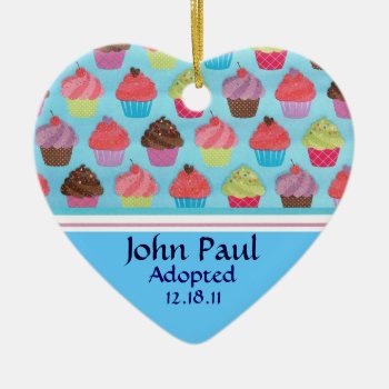 Colorful Cupcake Adoption Announcement Ornament by AdoptionGiftStore at Zazzle