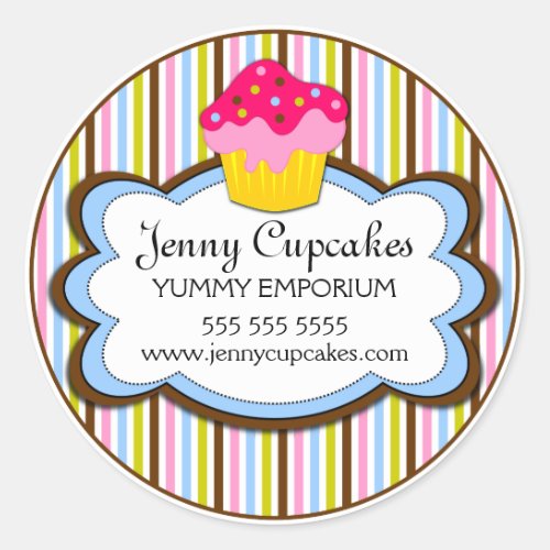 Colorful Cupcake Bakery Box Seals