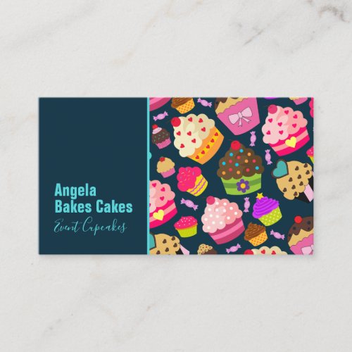 Colorful Cupcake Bakery  Business Card