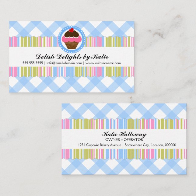 Colorful Cupcake Bakery Business Card (Front/Back)