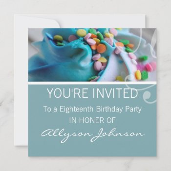 Colorful Cupcake Birthday Invitations by AllyJCat at Zazzle