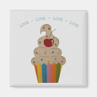 Colorful Cupcake Love Magnet