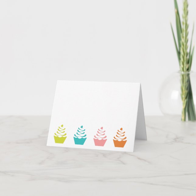 Colorful Cupcake Note Card (Front)