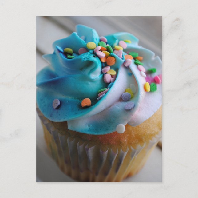 Colorful Cupcake Photograph Post Card (Front)