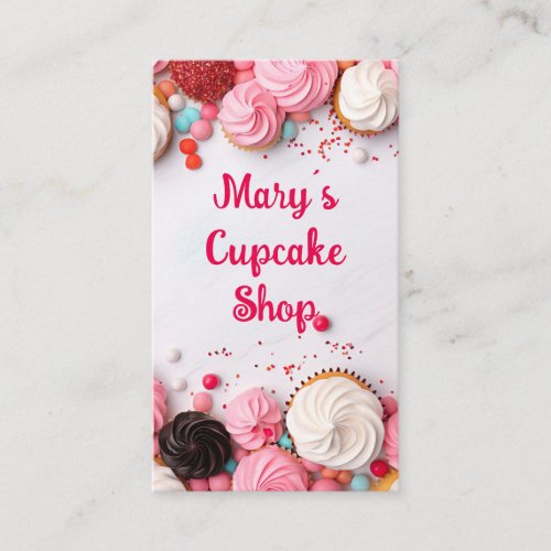 colorful cupcakes and candy bakery  business card