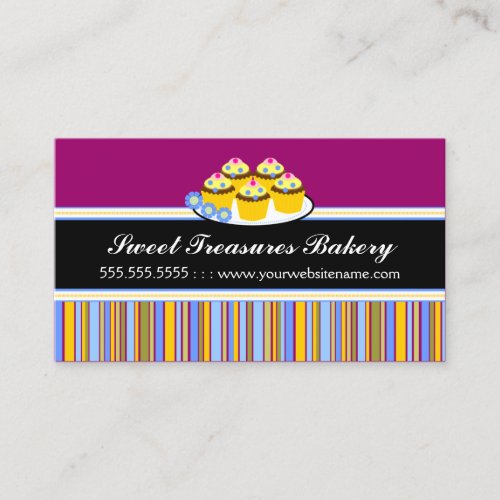 Colorful Cupcakes Bakery Business Cards