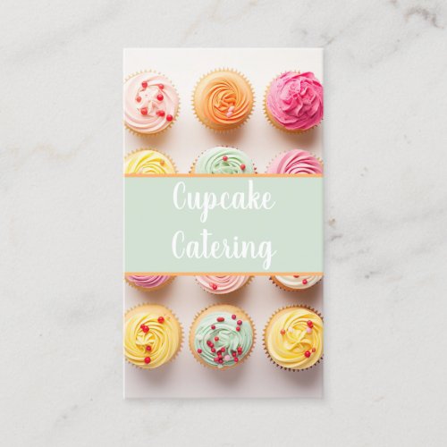colorful cupcakes bakery individual name  business card