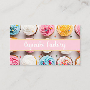 colorful cupcakes bakery individual name  business card