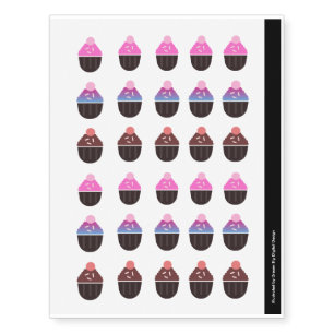 Colorful Cupcakes Chocolate Sprinkles Temporary Tattoos