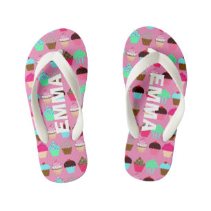 Colorful Cupcakes - Customizable Colors Kid's Flip Flops