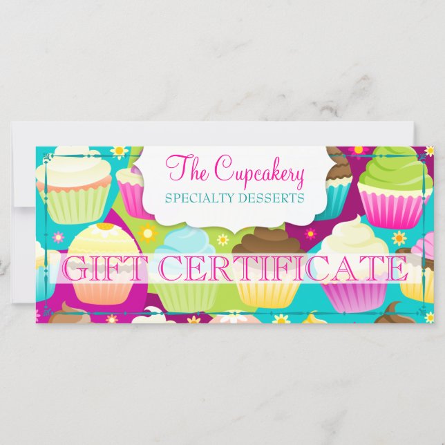 Colorful Cupcakes Gift Certificate (Front)
