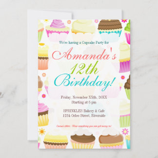 Colorful Cupcakes Invitation