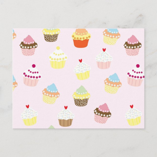 Colorful Cupcakes Pattern Postcard (Front)