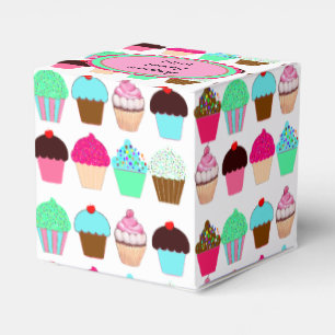 Colorful Cupcakes - Personalized Favor Boxes