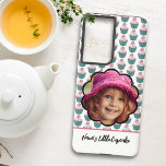 Colorful Cupcakes Scalloped Custom Photo  Samsung Galaxy S21 Ultra Case<br><div class="desc">This colorful fun design features a placeholder photograph with template text below and a cupcake pattern at the top. Personalize the template text and replace the placeholder photo with yours. A square photo works best. A great gift idea for a birthday, Mother's Day or Christmas. Available in a variety of...</div>