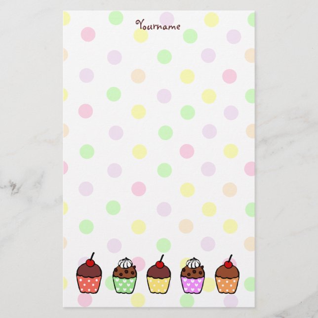 Colorful Cupcakes Stationery (Front)