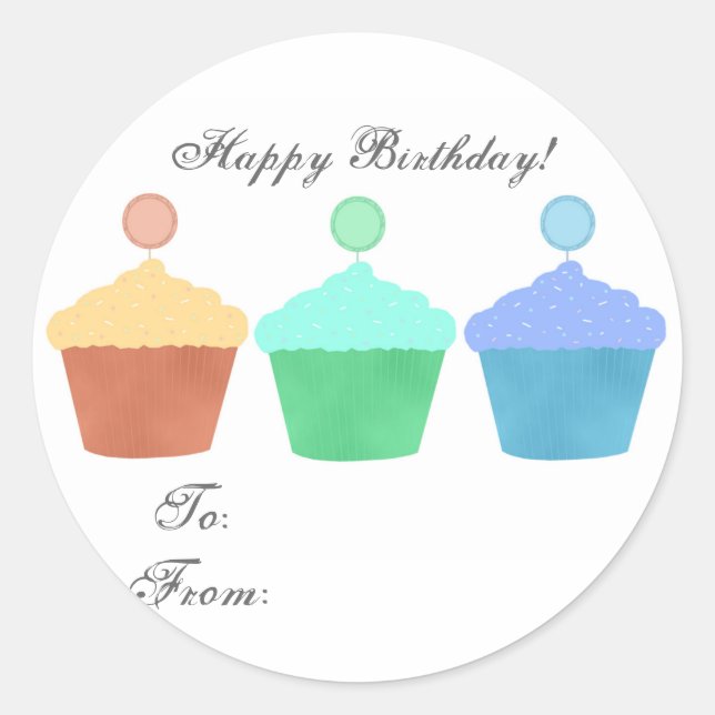 Colorful Cupcakes Stickers (Front)