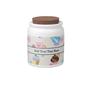 Colorful Cupcakes Sweet Candies Bakery Dessert Candy Jar