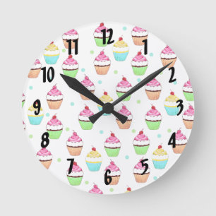 Colorful Cupcakes Wall Clock