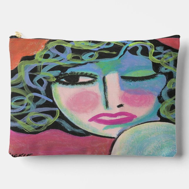 Colorful Curls Original Abstract Art Accessory Pouch (Front)