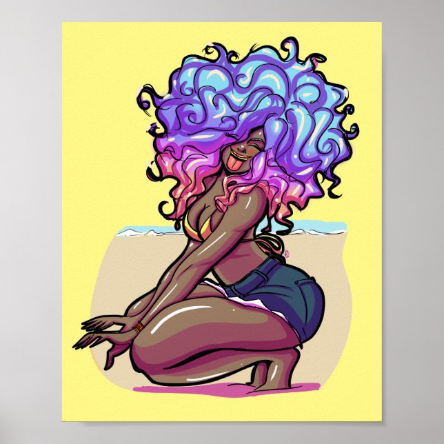 Colorful Curly Hair Poster (Front)