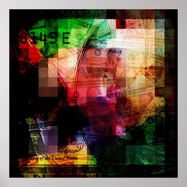 Colorful Currency Collage Poster (Front)