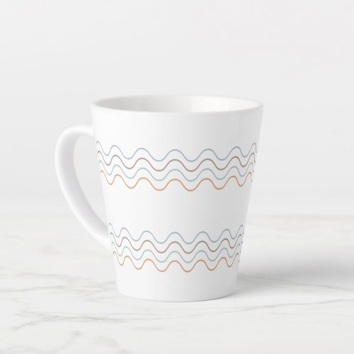 Colorful Curve Lines Pattern Latte Mug