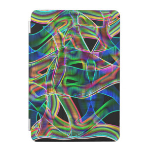Colorful curved tapes, highlighted by embossed iPad mini cover