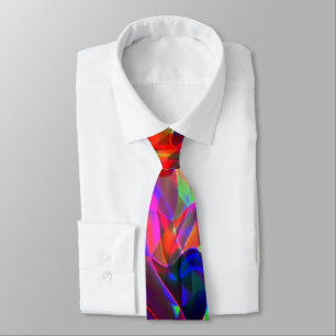 Colorful curved triangles or colored ripples neck tie